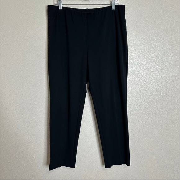 J. Jill Ponte Slim Leg Black Stretch Pull On Pants, Sz Large Petite - Picture 1 of 10